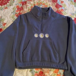 Long-sleeve blue sweater